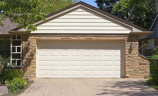 Two-car garage door on a home