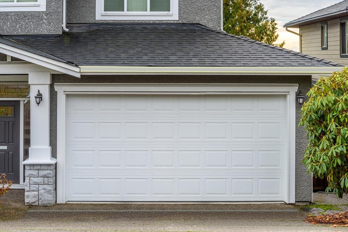 Garage door on a suburban home